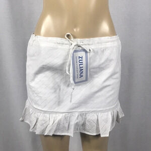 Zuliana Size Medium 100% Cotton Tie Waist Mini Skirt. Made in USA. New With Tags